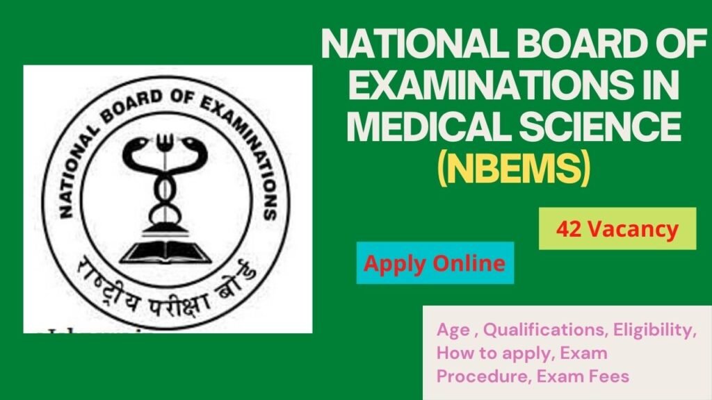 NBEMS New Job Recruitment 2021 | Apply Online| Job in India